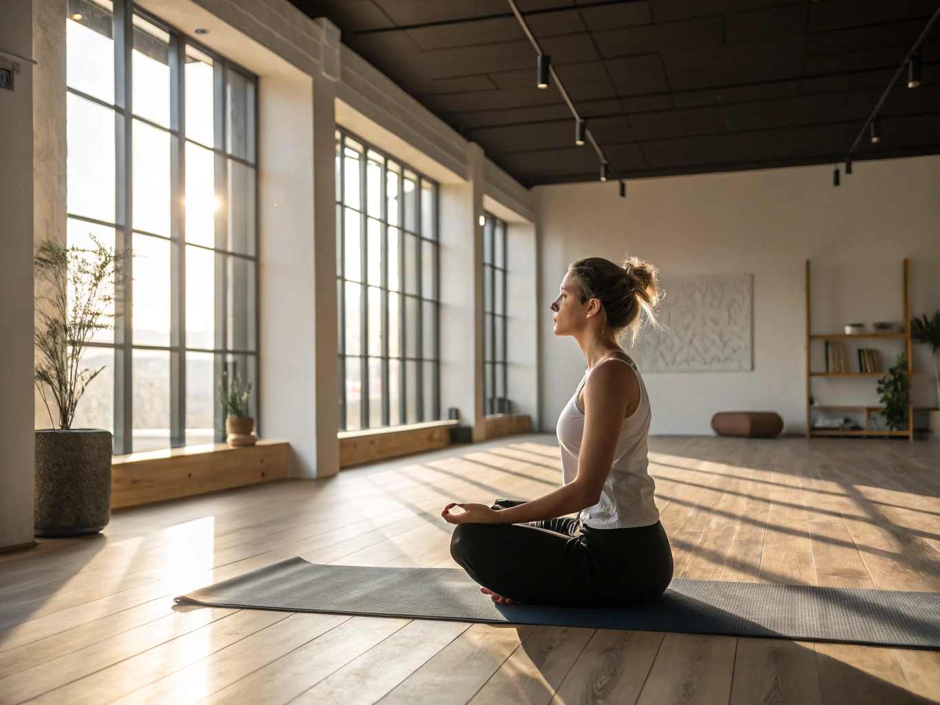 Kvinna i meditation