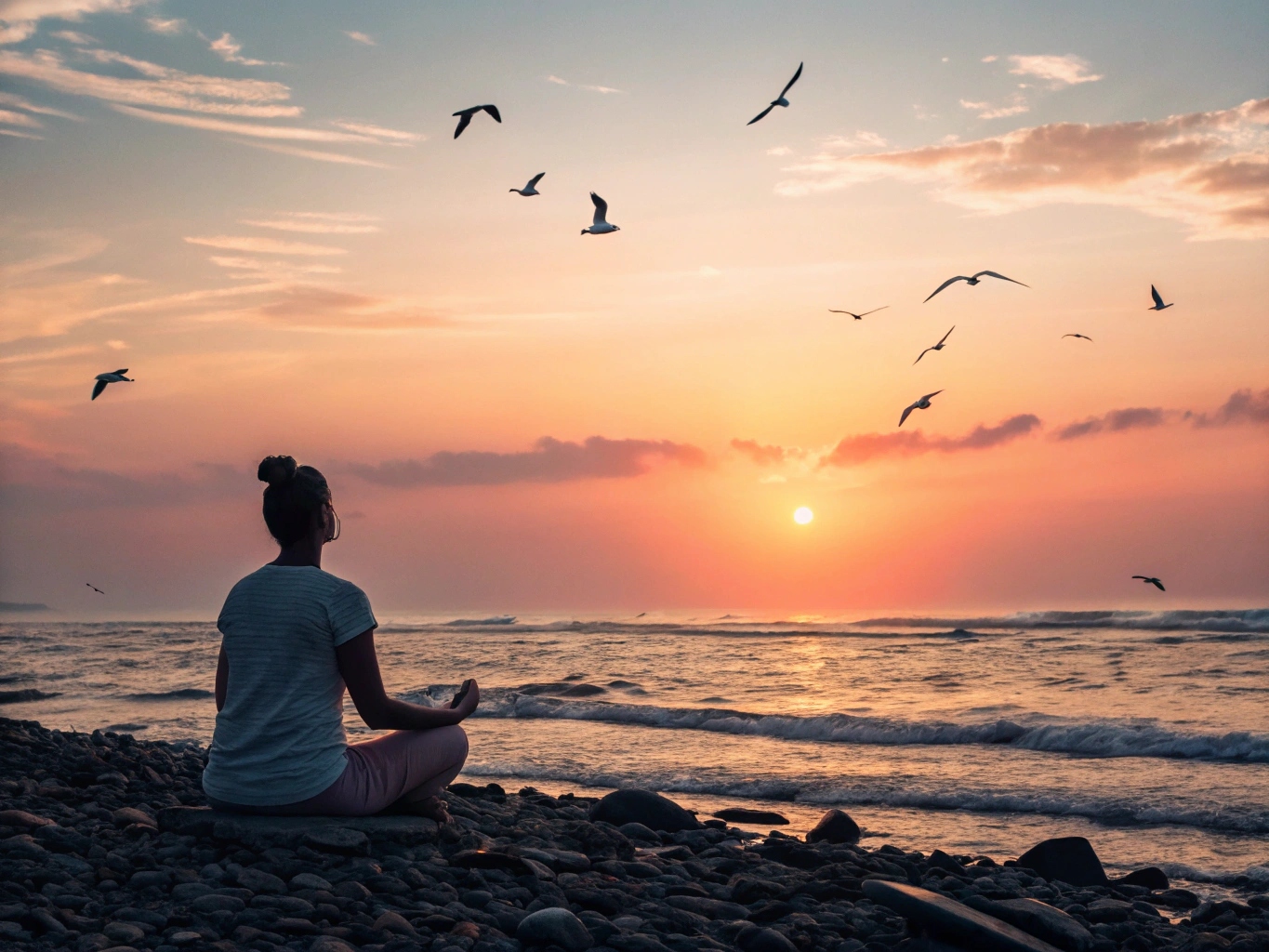 Meditation vid solnedgång